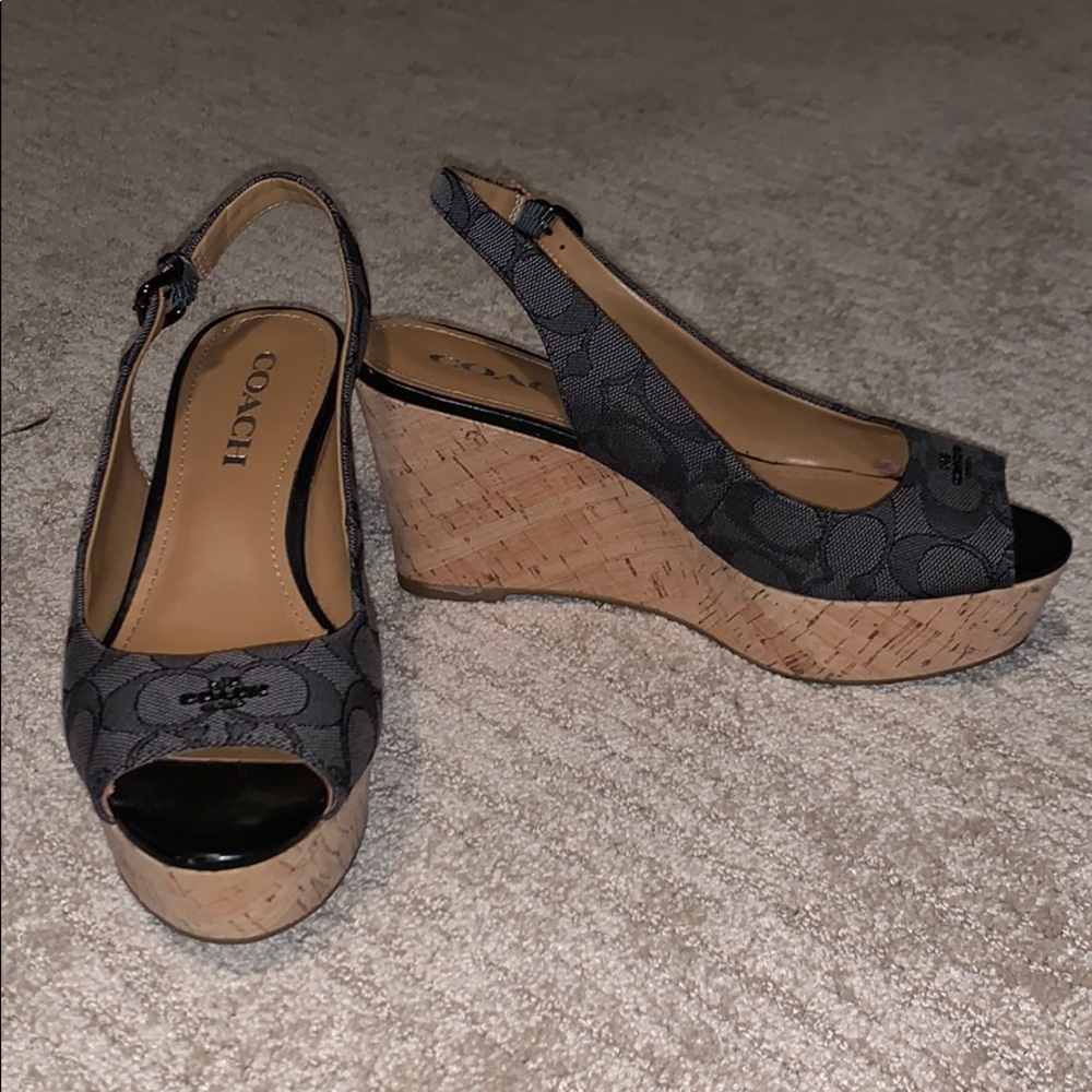 Coach ferry peep toe wedge